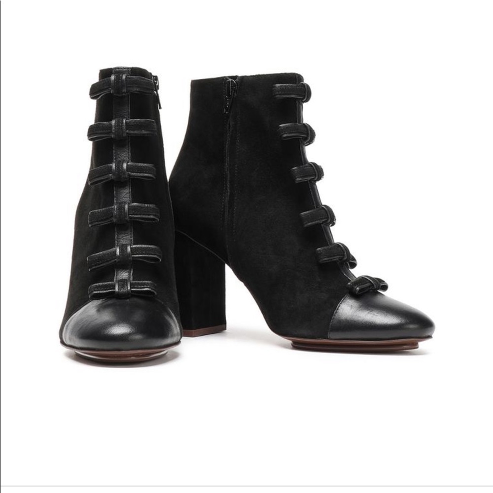 See by Chloe Gisele bow embellished suede booties